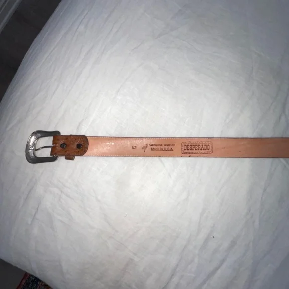 Desperado, Genuine Ostrich Belt, size 42, Brown - Picture 3 of 4